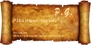 Piblinger Gergő névjegykártya